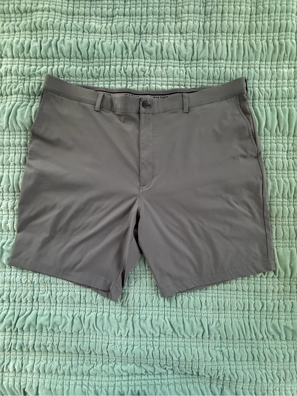 ProTour Men's Gray Flat-Front Performance Shorts-46
